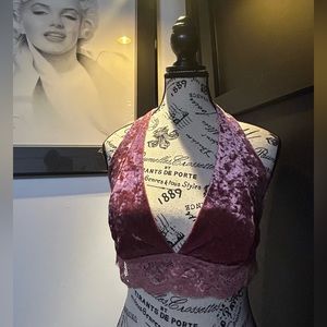 Francesca’s boutique boho velvet bralette